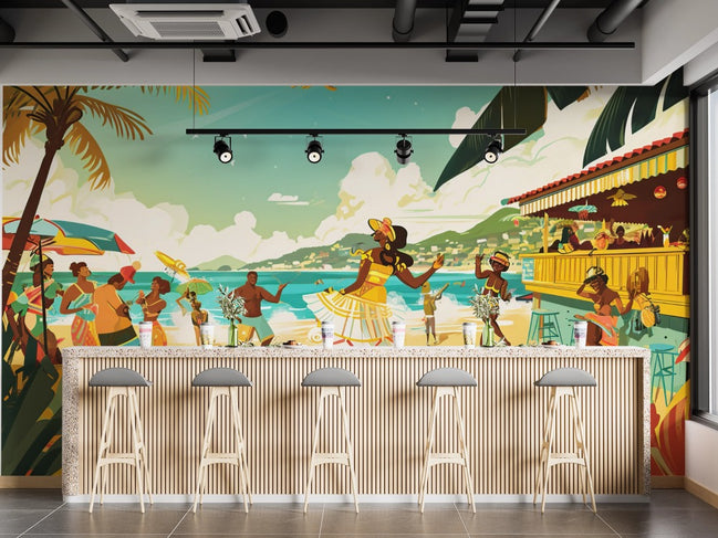 Ambiance Tropicale au Bar de Plage