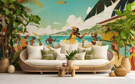 Ambiance Tropicale au Bar de Plage
