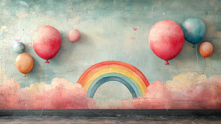 Ballons et Arc-en-ciel Rétro