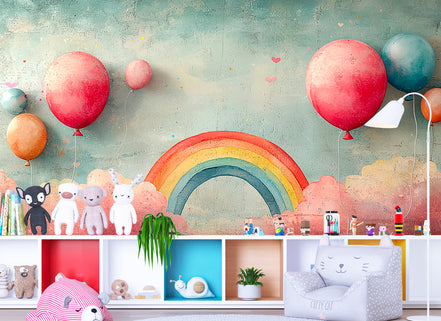 Ballons et Arc-en-ciel Rétro