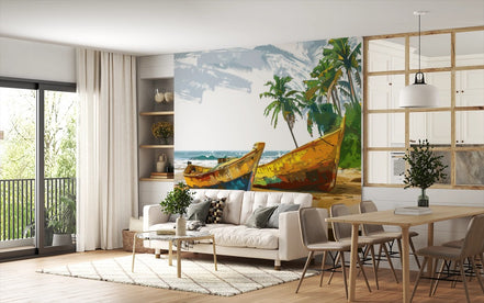Bateaux de Pêche sur la Plage Tropicale