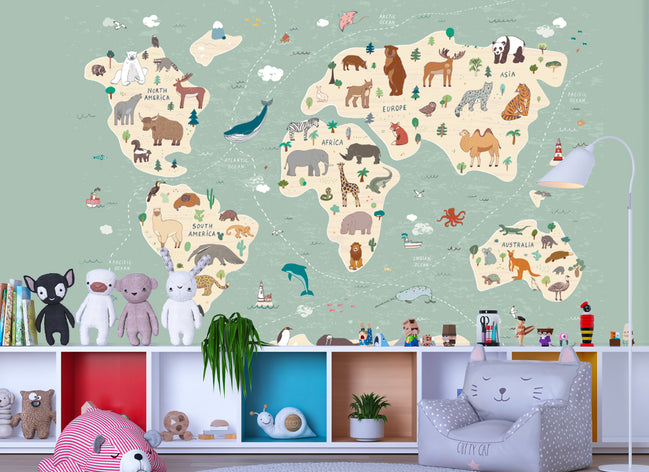 Carte du Monde des Animaux