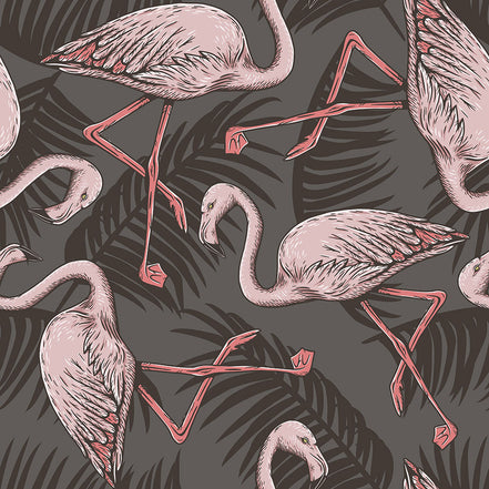 Élégance Rétro des Flamants Roses