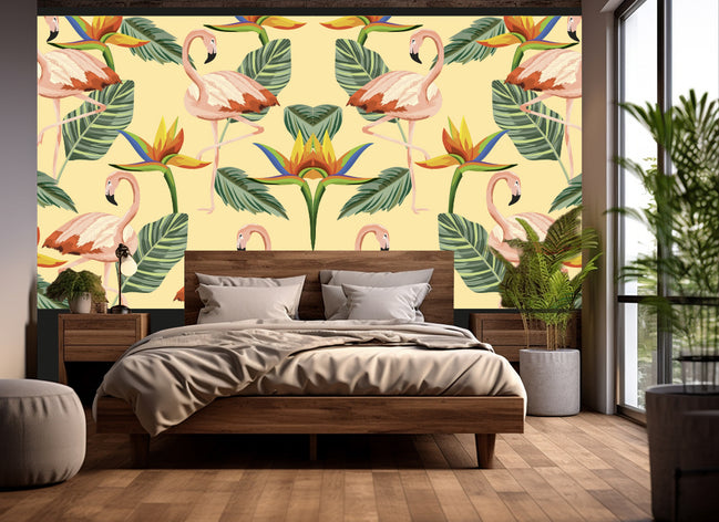 Flamants Roses et Fleurs du Paradis