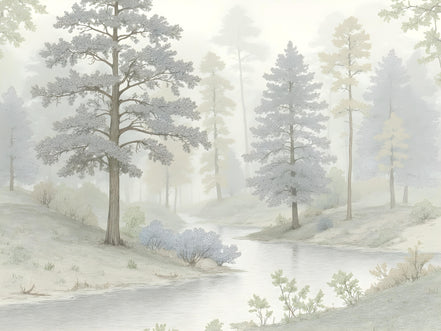 Forêt Brumeuse au Bord de l'Eau