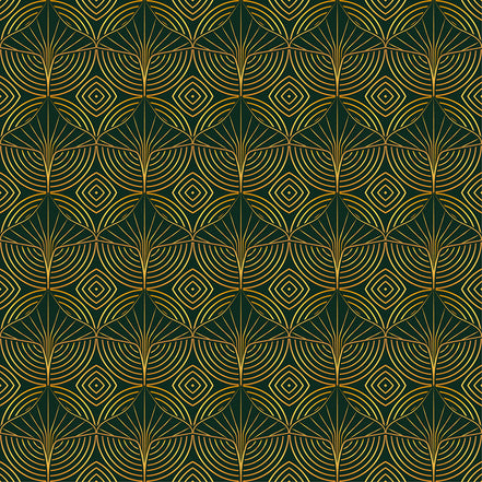 Géométrie Art Déco Émeraude et Or