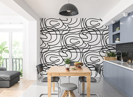 Labyrinthe Organique en Lignes Noires