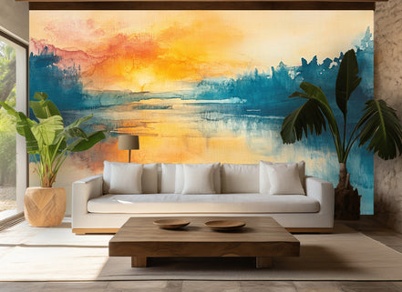 Lever de Soleil Aquatique Abstrait