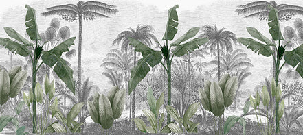 Oasis Tropicale en Noir et Blanc Sublimée