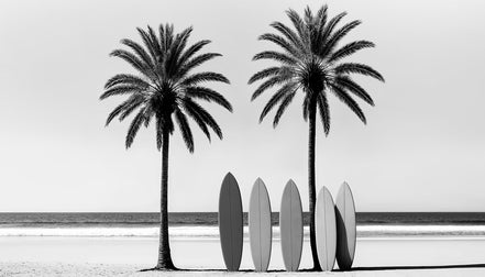 Plages Tropicales en Noir et Blanc