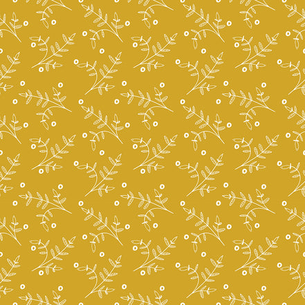 Rameaux Blancs sur Fond Jaune