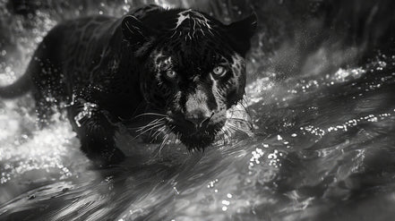 Regard Intense de la Panthère Noire