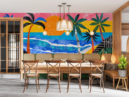 Rêve Tropical en Couleurs Vives