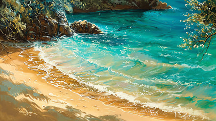 Rivage ensoleillé aux Eaux Turquoises