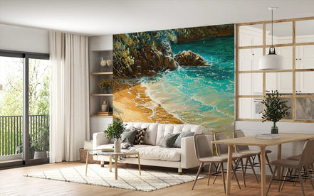 Rivage ensoleillé aux Eaux Turquoises