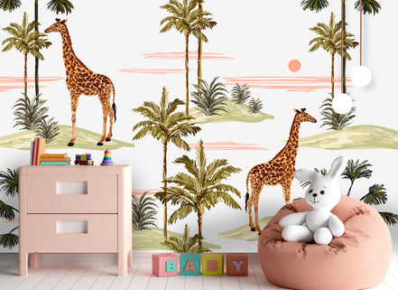 Savane aux Girafes et Palmiers