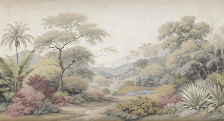 Vallée Tropicale aux Tons Pastel