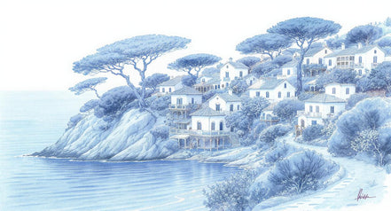 Village Côtier en Harmonie Bleue