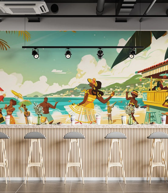 Ambiance Tropicale au Bar de Plage
