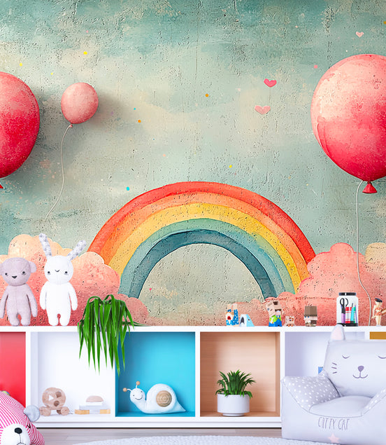 Ballons et Arc-en-ciel Rétro