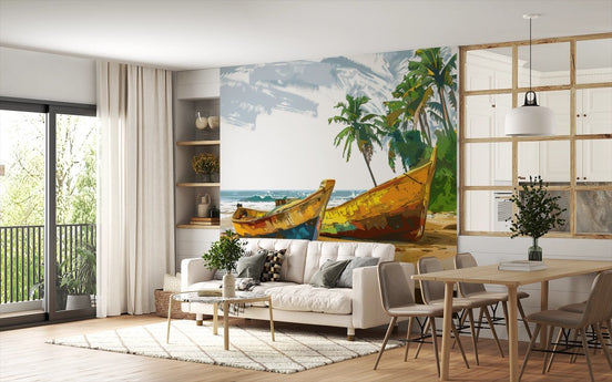 Bateaux de Pêche sur la Plage Tropicale