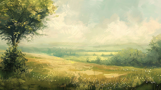 Campagne Brumeuse et Verdoyante