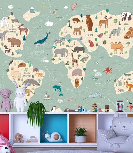 Carte du Monde des Animaux