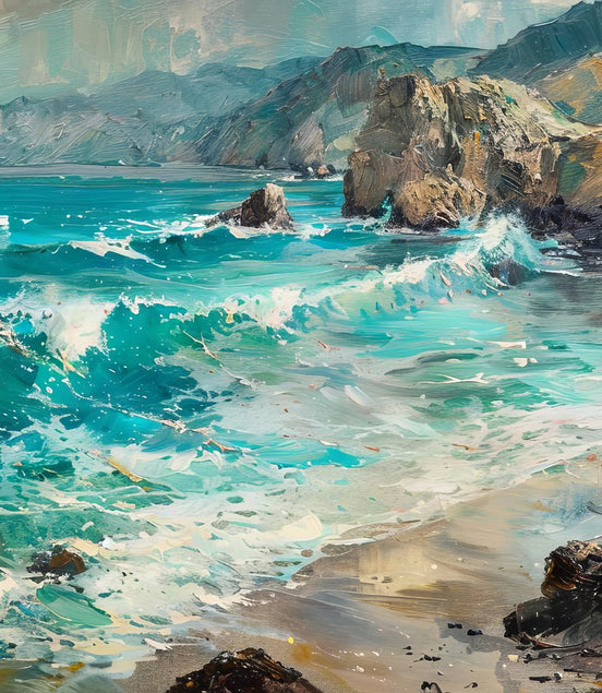 Côte Sauvage aux Vagues Émeraude