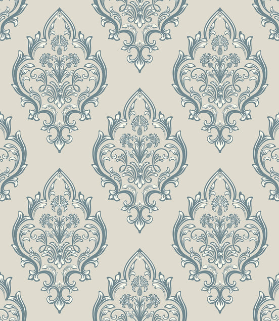 Damas Baroque Bleu Poudré