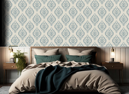 Damas Baroque Bleu Poudré