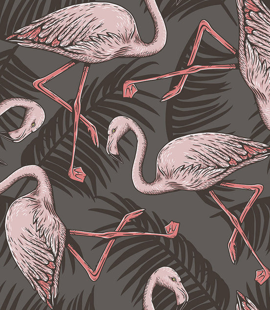 Élégance Rétro des Flamants Roses