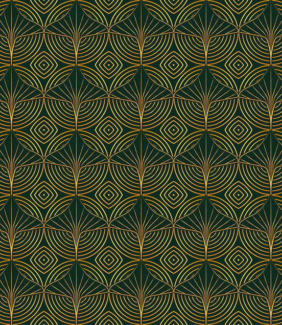 Géométrie Art Déco Émeraude et Or