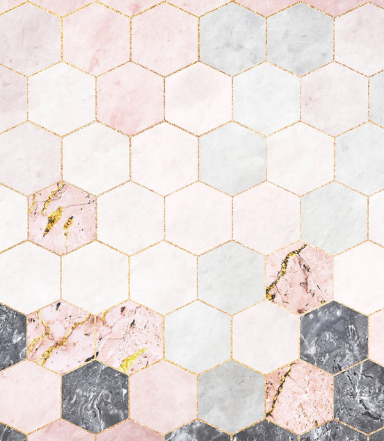 Hexagones de Marbre et Or