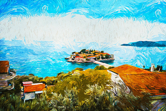 Îlot Rocailleux sous un Ciel Vibrant