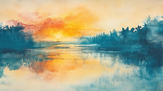 Lever de Soleil Aquatique Abstrait