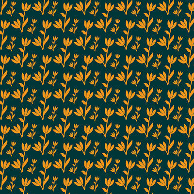 Motifs Floraux et Feuilles Dorées