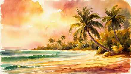 Paysage de Plage au Crépuscule