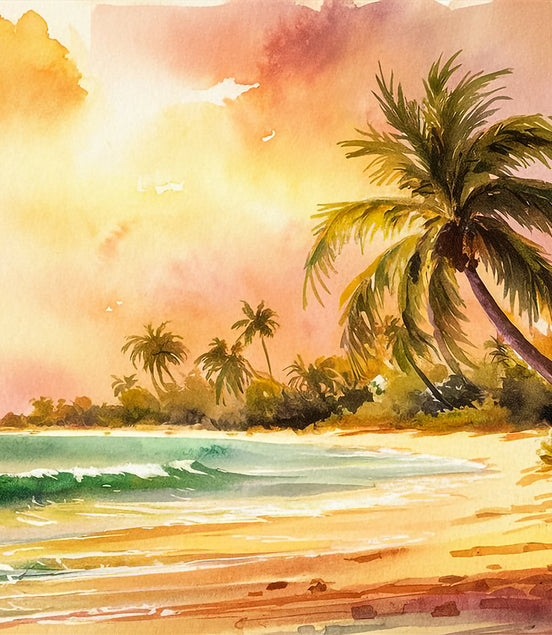 Paysage de Plage au Crépuscule