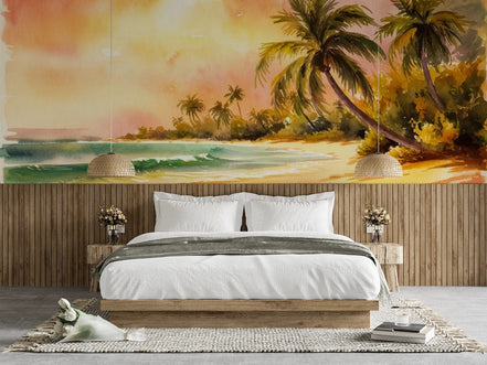 Paysage de Plage au Crépuscule