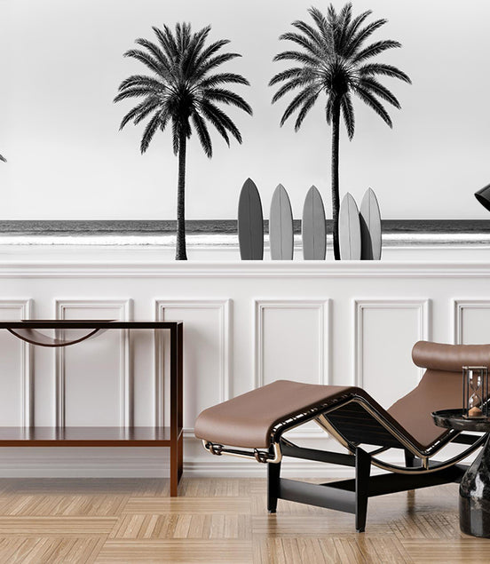 Plages Tropicales en Noir et Blanc