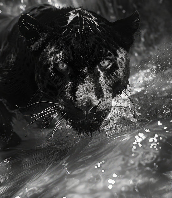 Regard Intense de la Panthère Noire