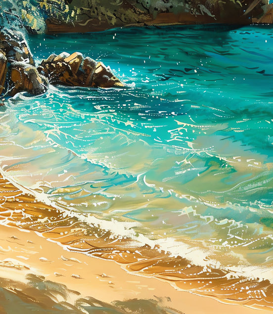 Rivage ensoleillé aux Eaux Turquoises