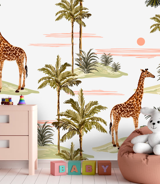 Savane aux Girafes et Palmiers